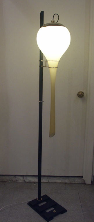 Stilnovo Floorlamp with Brilliant Yellow Glass Shade In Excellent Condition In New York, NY