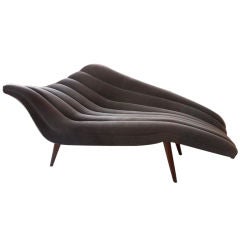 Vintage Ultra Chic Chaise Lounge Modernist Fainting Couch