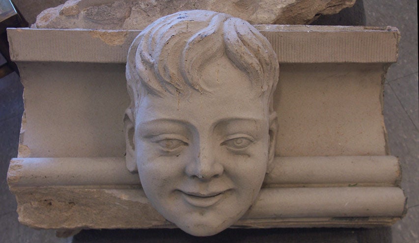 Famed Erasmus High School, Pair of Terracotta Heads