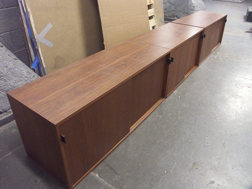 American Florence Knoll Wall Mount Triple Credenza Unit