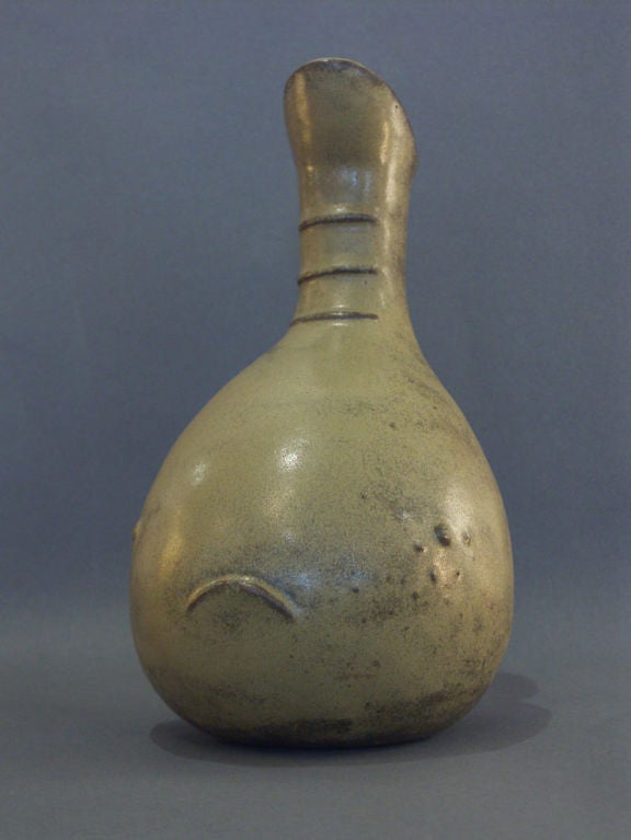 20th Century Polliwog Pitcher A Stoneware Vessel by Leza McVey (1907-84)