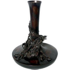 Bronze Japanese Dragon Vase, Early 20th Century 10