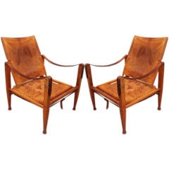 Pair Safari Chairs by Kaare Klint