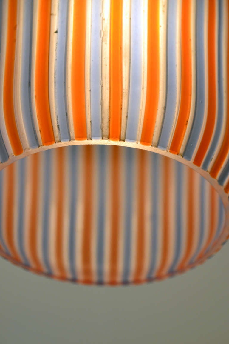 Mid-20th Century Wonderful Striped Venini Pendant