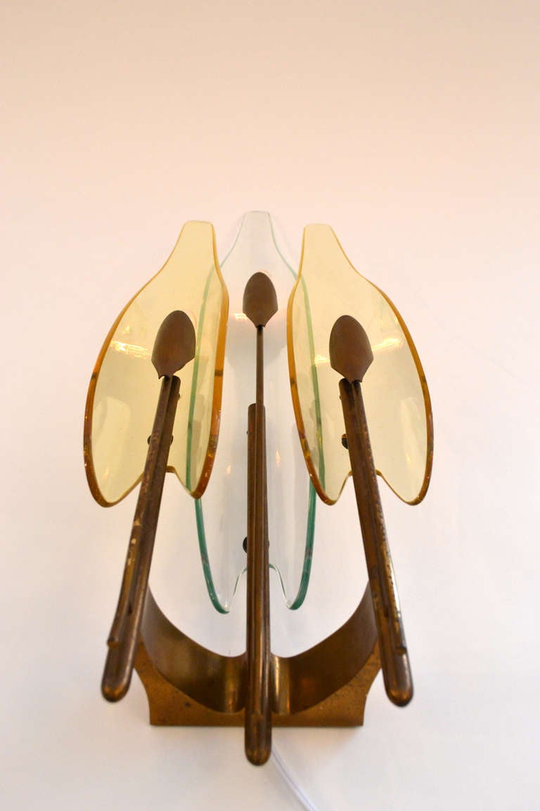 Stunning Pair of Dahlia Sconces by Fontana Arte In Good Condition In New York, NY