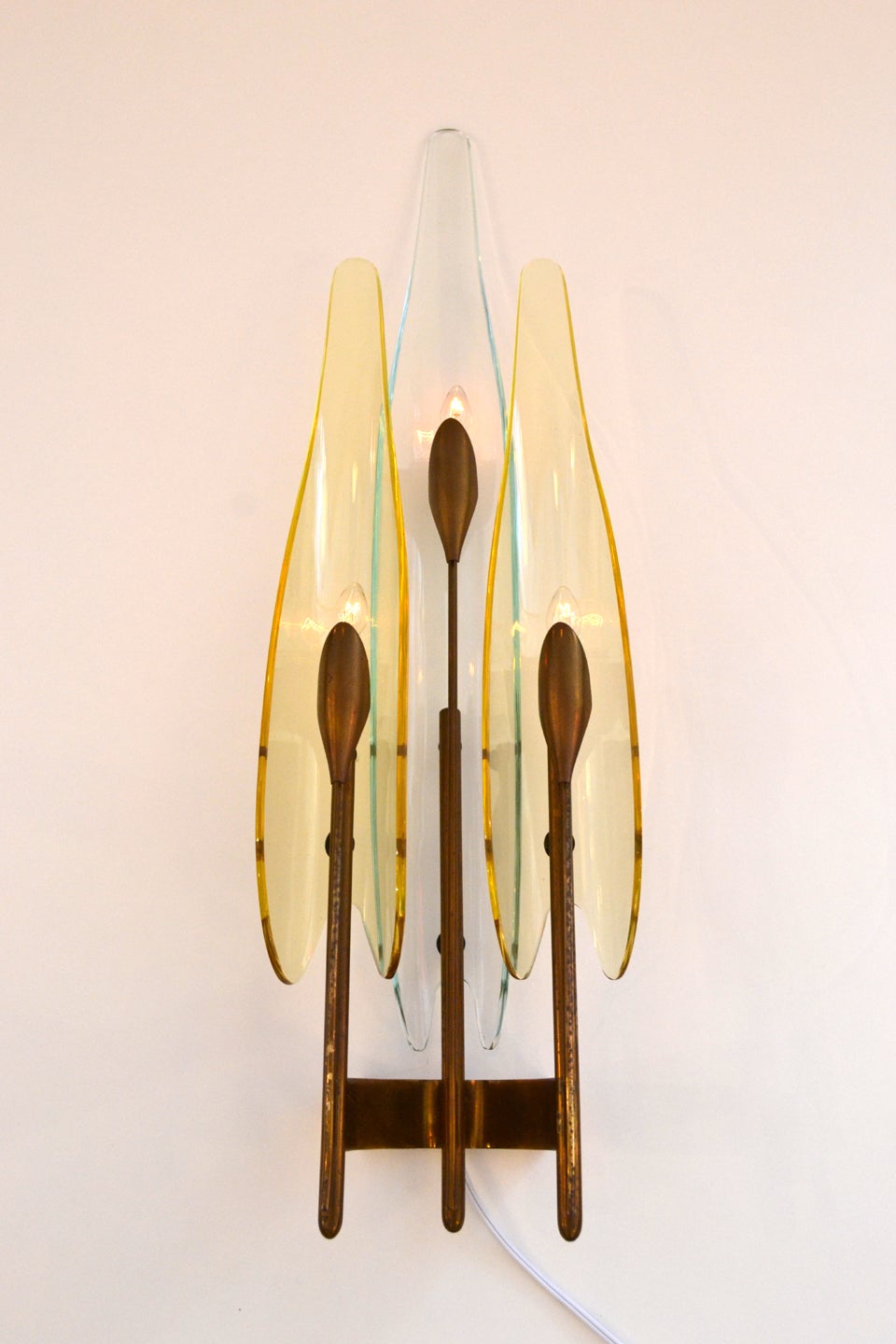 Stunning Pair of Dahlia Sconces by Fontana Arte