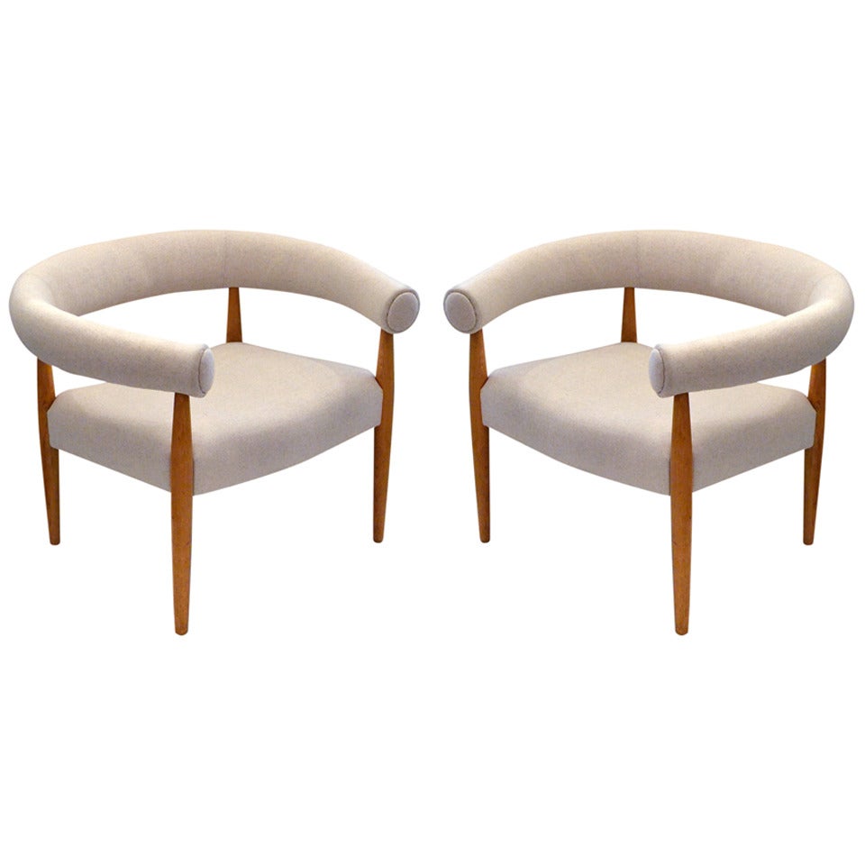 Exceptional Pair of Ring Chairs by Nanna Ditzel