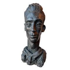 1940's Bronze Bust In The Manner of Modigliani