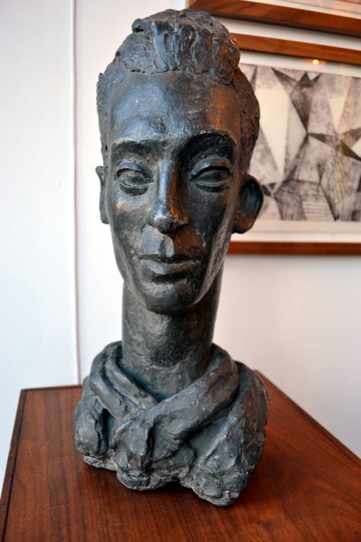 1940's Bronze Bust In The Manner of Modigliani