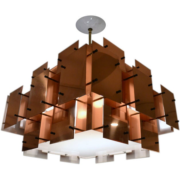 Modern Multi Copper Panel Chandelier by Robert Sonneman at 1stdibs