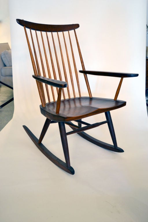 George Nakashima Rocker in black Walnut and Ash