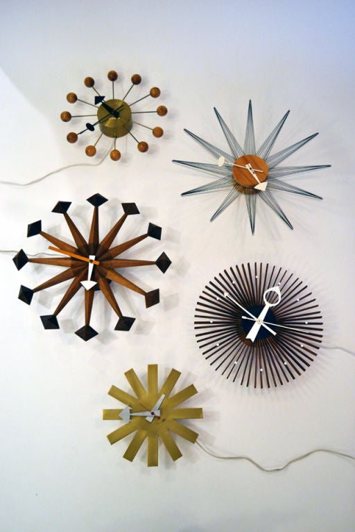 These 1950-60's Miller Clocks designed by Irving Harper for George Nelson are as iconic as any post war designs.  CURRENTLY AVAILABLE:  Asterisk $450, and String Starburst $2,200 ALL OTHERS ARE SOLD.