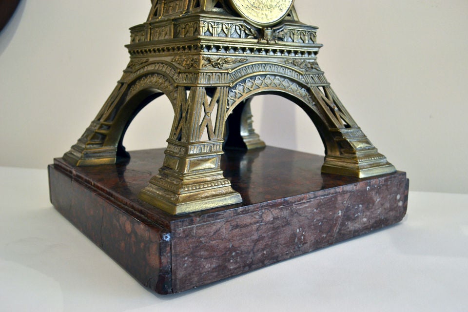 20th Century Monumental & Elegant Eiffel Tower Clock