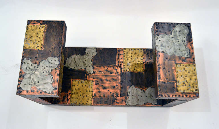 Mixed Metal Patchwork Coffee Table by Paul Evans