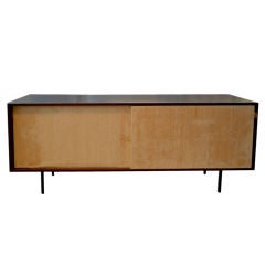 Early Grasscloth Front Credenza by Knoll
