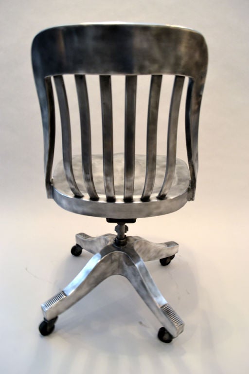 Stainless Steel Exquisite Polished Aluminum Desk Chair 1940's