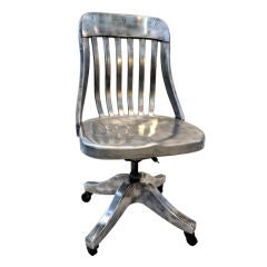 Exquisite Polished Aluminum Desk Chair 1940's