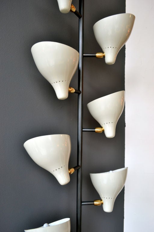 Sarfatti Style Large Multi-Shade Sconces, Italy  In Excellent Condition In New York, NY