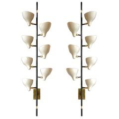 Pair of Italian Mid-Century Cone Sconces in the Manner of Sarfatti 8