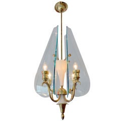 Mid Century Chandelier by Pietra Chiesa for Fontana Arte, Italy 1040s 5