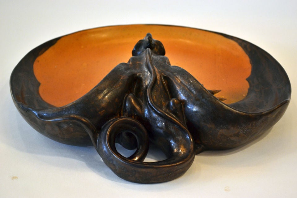 20th Century 1904 P. Ipsens Enke Ceramic Dragon, Signed and Dated