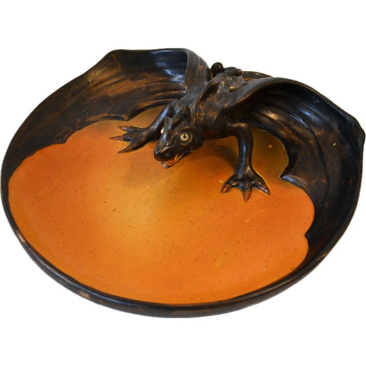 1904 P. Ipsens Enke Ceramic Dragon, Signed and Dated