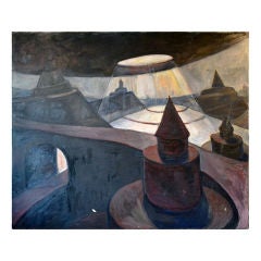 Monumental Chuck Connelly (1955-) Oil Painting