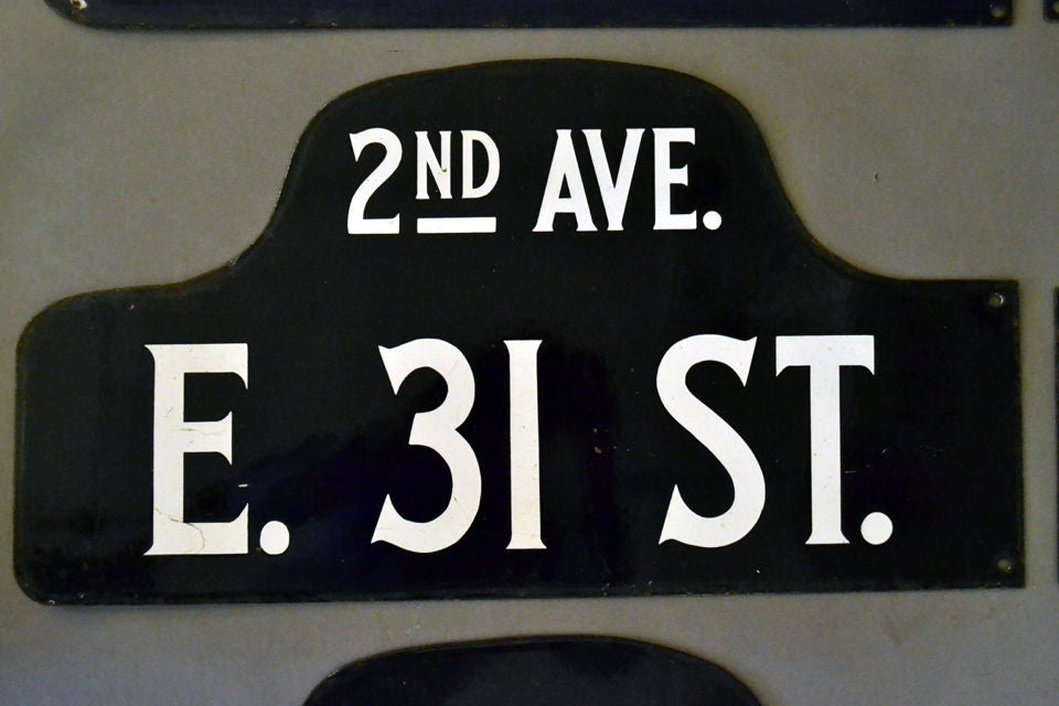 Pre Depression Humpback Porcelain NYC Street Signs