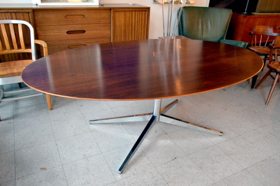 Walnut Oval Dining Table by Knoll