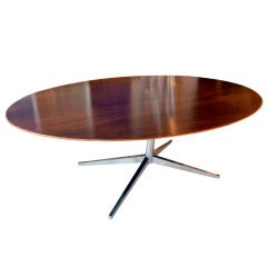 Walnut Oval Dining Table by Knoll