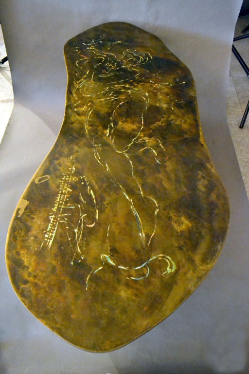 American Philip and Kelvin Laverne Bronze Polychrome Table