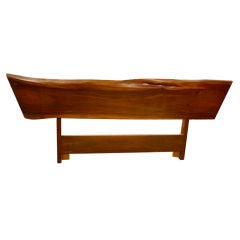 Free-Edge Walnut Kingsize Headboard by George Nakashima