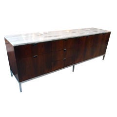 Gorgeous Rosewood and Marble Credenza by Florence Knoll
