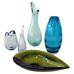 Vintage Collection of Scandinavian Glassware Including Holmegaard