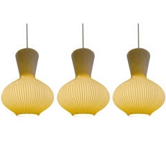 Beautiful Striped Glass Pendants by Mossimo Vignelli for Venini