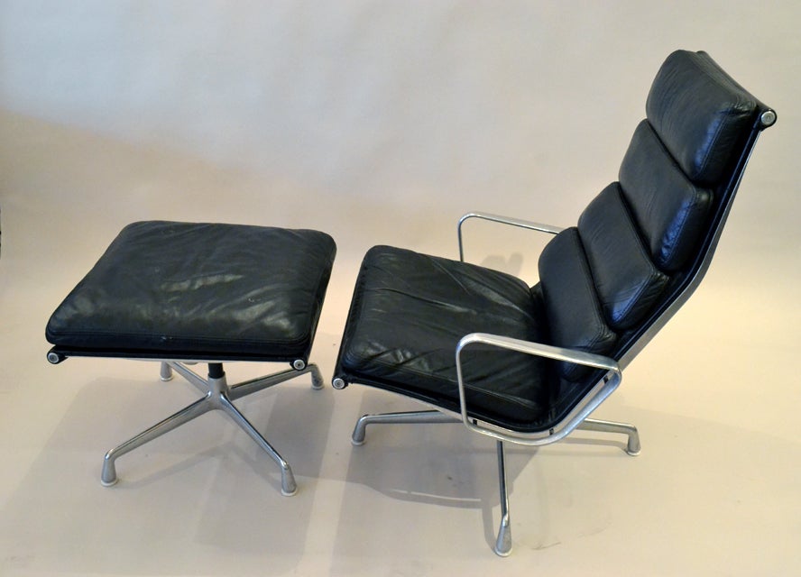 20th Century Pair of  Eames Softpad Aluminum Group Lounge Chairs