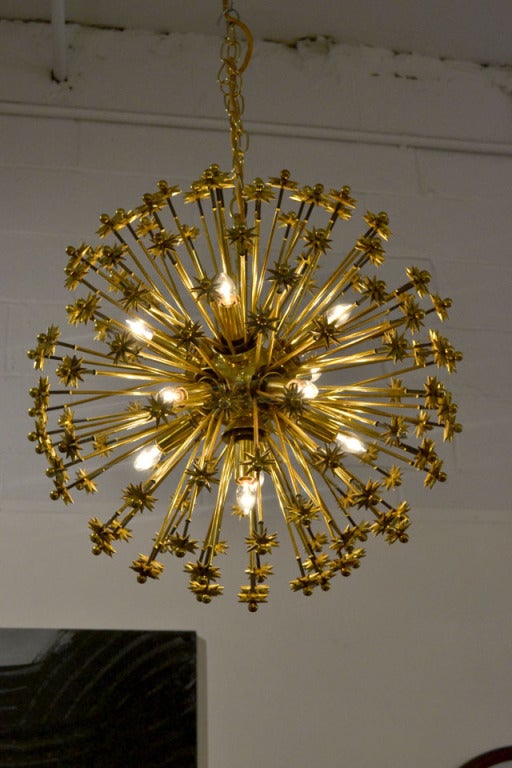 Wonderful Brass plated Sputnik fixture.