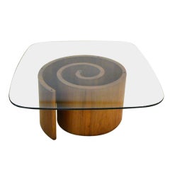 Wonderful Walnut Snail Table by Vladimir Kagan