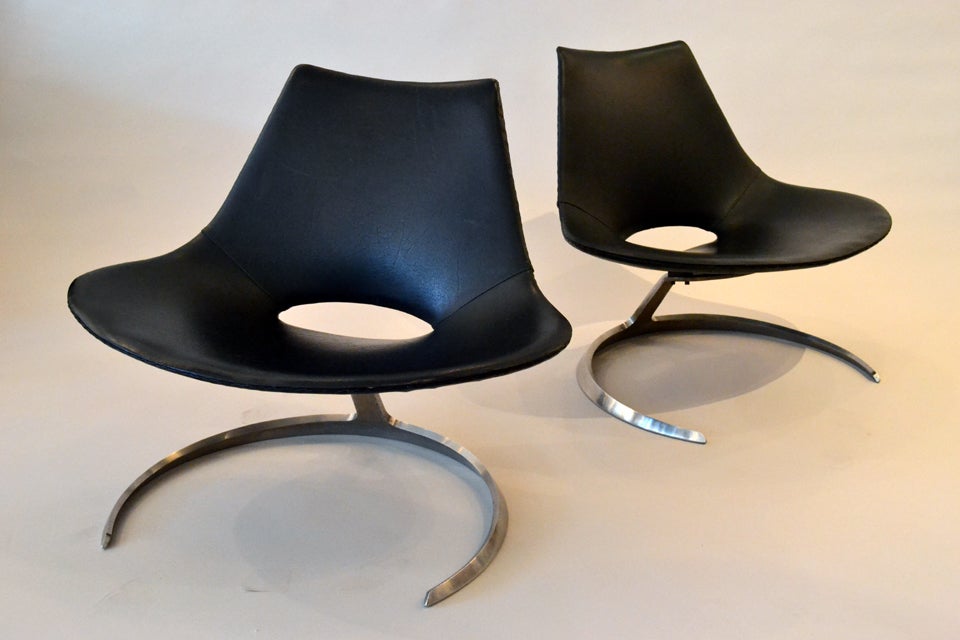 Rare Pair Scimitar Chairs by Fabricius & Kastholm 1963