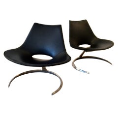 Rare Pair Scimitar Chairs by Fabricius & Kastholm 1963