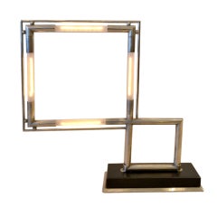 In The Manner Of Jacques Adnet Geometric Table Lamp