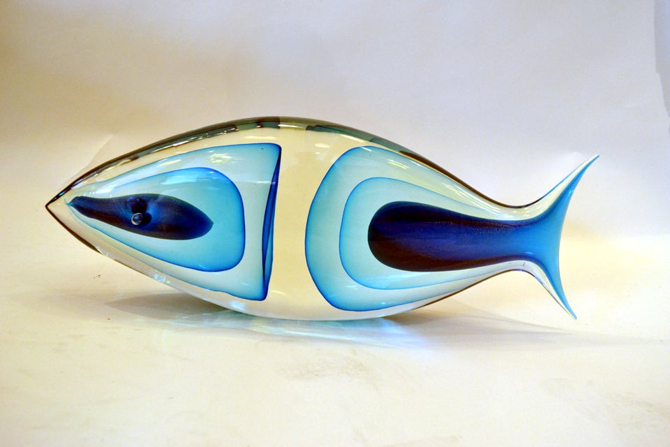 Prächtiger Muranoglasfisch von Romano Dona (20. Jahrhundert)