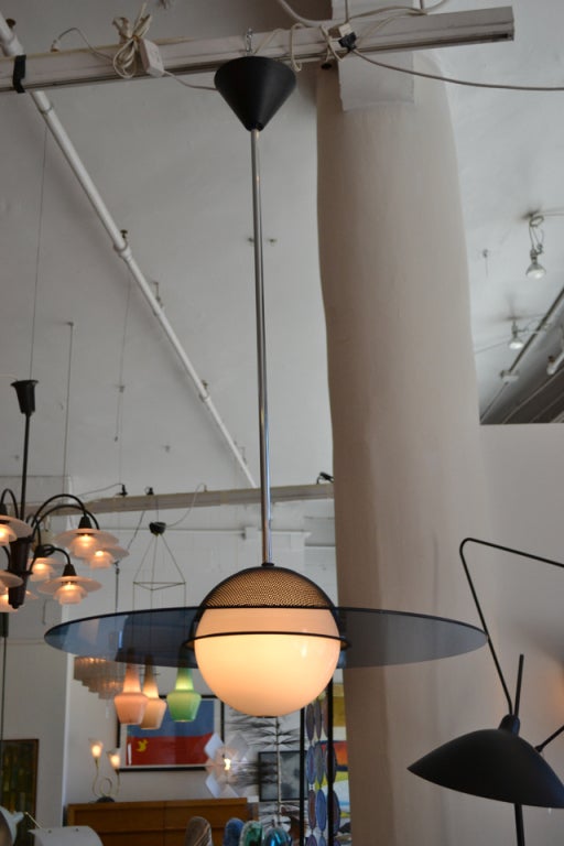 Outstanding Orbital "Saturn" Chandelier by Lamperti, Italy