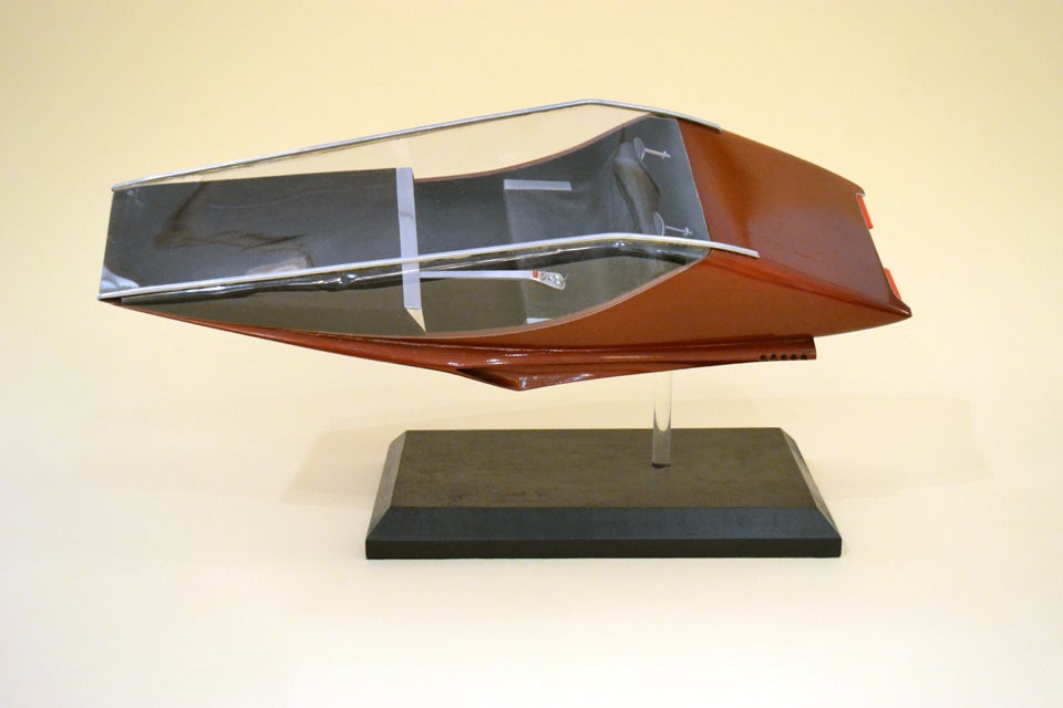 A wonderful futuristic hovercraft model attributed to Syd Mead, the props designer for the SciFi classic, Blade Runner.