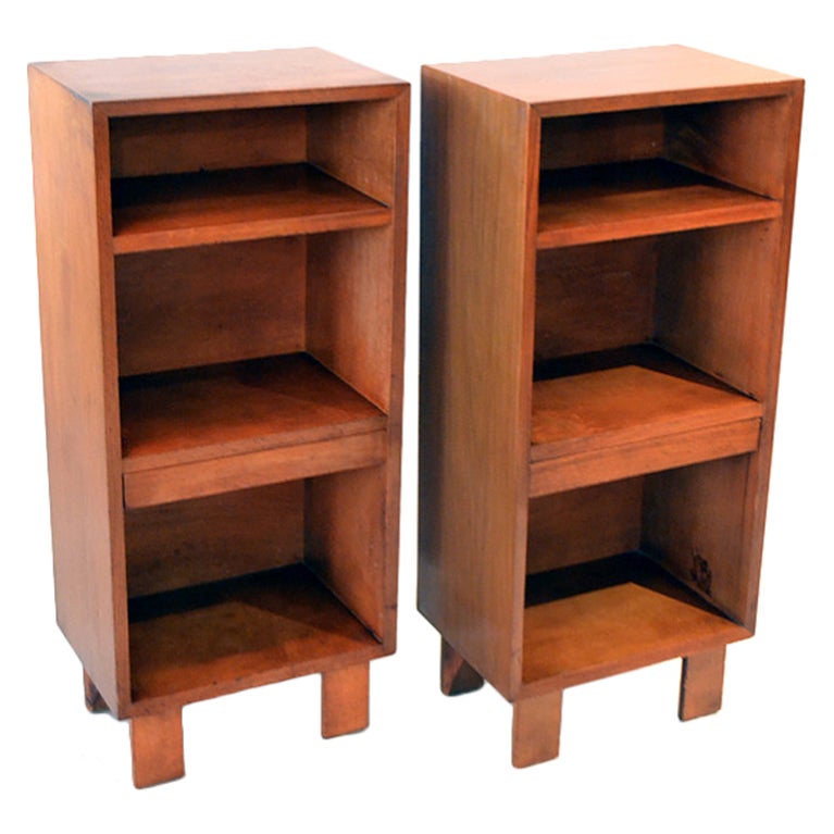 Pair of Walnut Bookcase Night Stands by George Nelson at 1stdibs