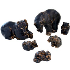 Whimsical Royal Copenhagen Pottery Bears by Knud Kyhn