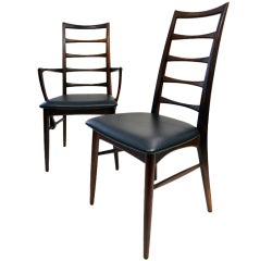Elegant Set of  8 Rosewood Dining Chairs by Niels Moller