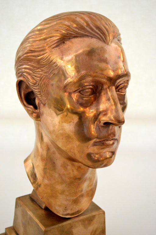 Bronze Bust of John Barrymore by Paul Manship In Excellent Condition In New York, NY