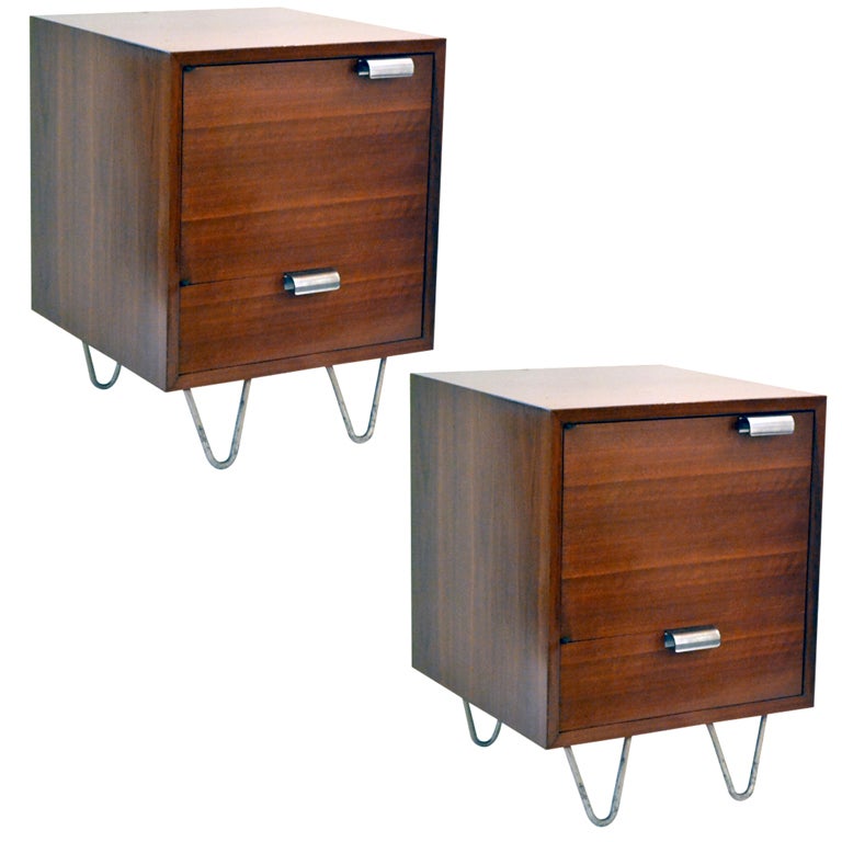 Handsome Pair of Nightstands by George Nelson