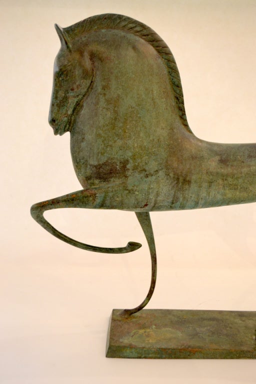 Unknown Elegant Bronze Etruscan Horse Sculpture